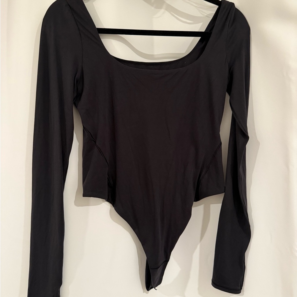 lululemon athletica Wundermost Ultrasoft Nulu Black Long Sleeve Bodysuit